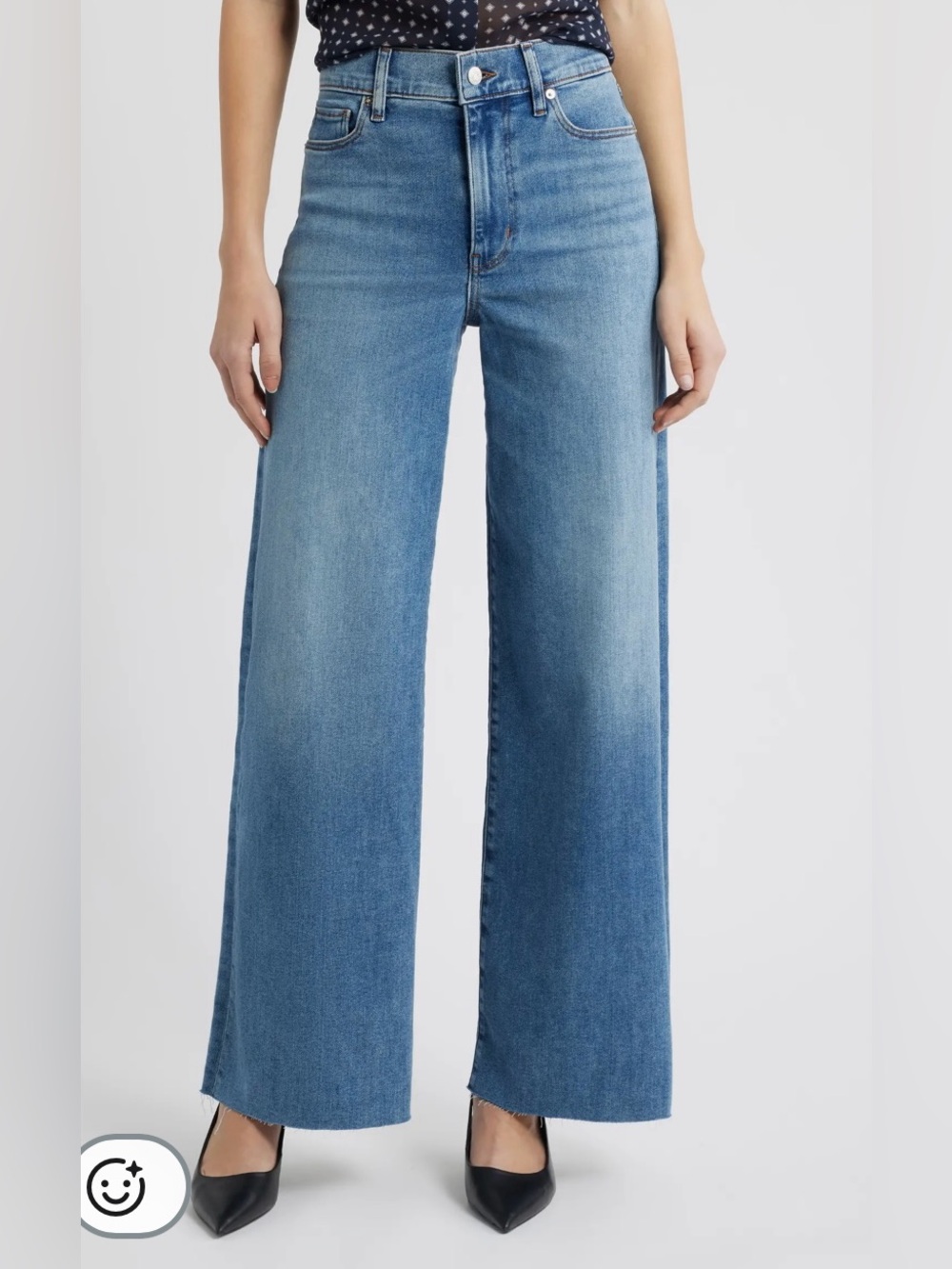 Frame Denim Le Slim Palazzo Raw Hem High Waist Wide Leg Jeans